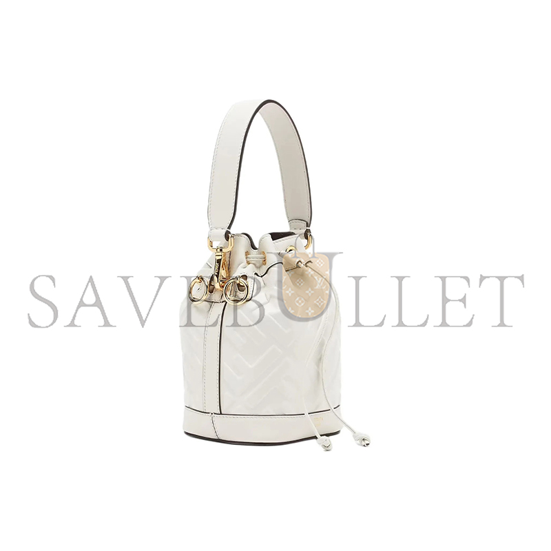 F**di mon tresor white leather mini bag with ff motif 8bs093anwtf0qvl (18*14*12cm)